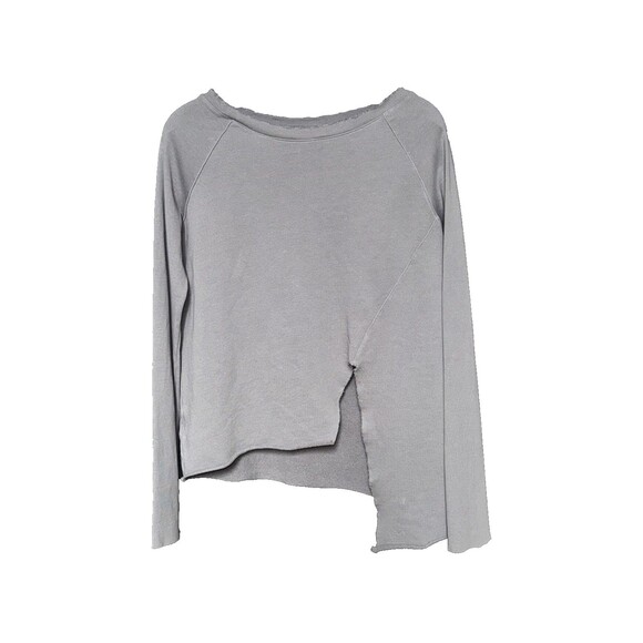 Frank & Eileen Size Large Tee Lab Asymmetric Sweatshirt Carbon Gray Cotton - Picture 2 of 11